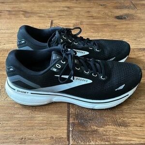 Brooks Ghost 15 Running Shoes Cushioned Black White Womens Size 9.5